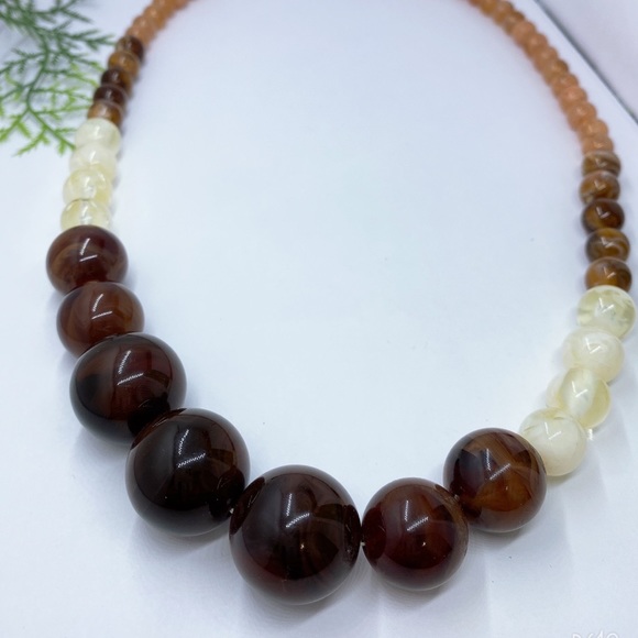 60s multiple color lucite plastic marble necklace - Picture 8 of 11